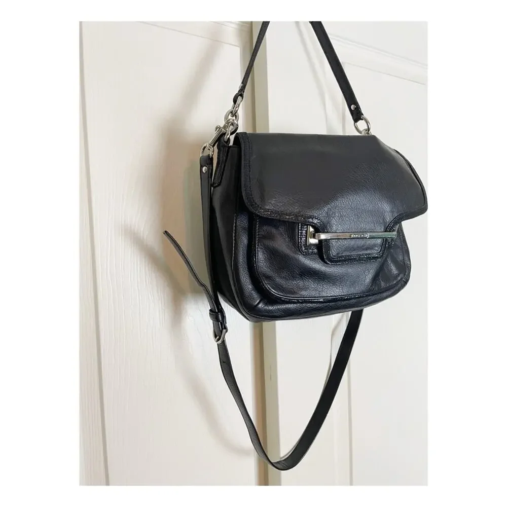Coach Taylor Black Shoulder Crossbody Bag Flap Closure F27481